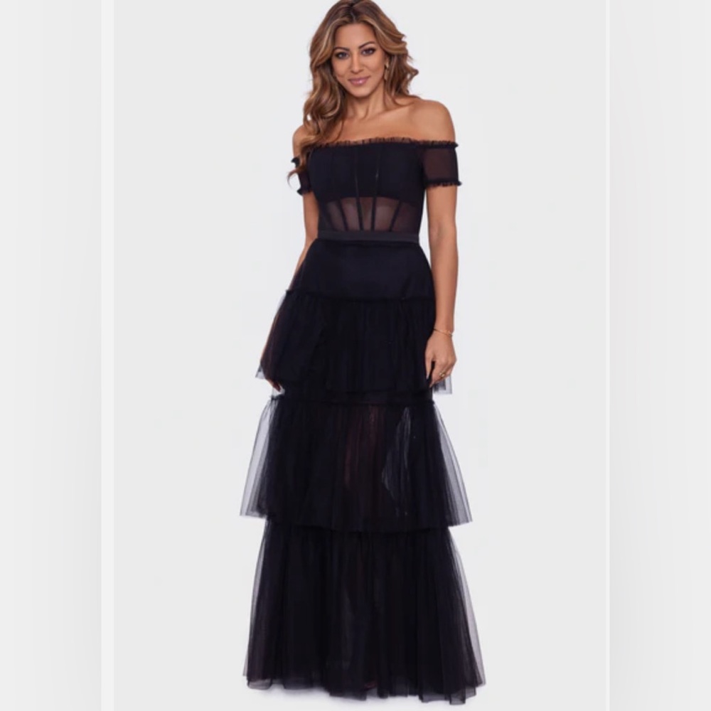 Betsy Adam black gown